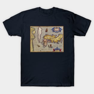 Antique Map of Japan by Mercator and Hondius T-Shirt